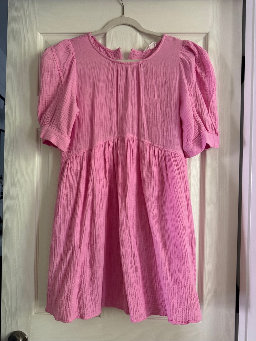 Women's Puff-Sleeve Mini Dress in Pink